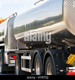 Tanker storage vessel on the road of Switzerland Stock Photo