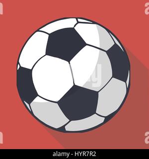 Vector illustration long shadow flat icon of foot ball Stock Vector
