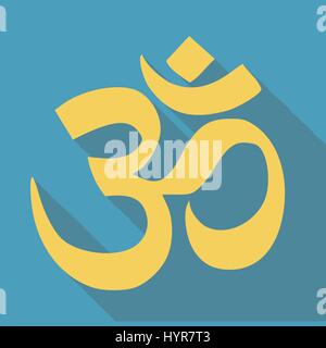 Om / Aum - symbol of Hinduism flat icon for apps and websites Stock Vector