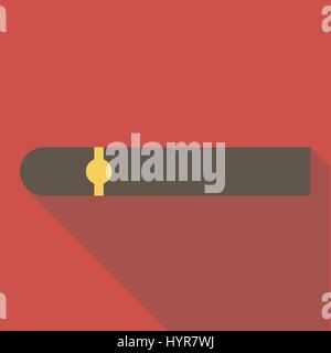 Vector illustration long shadow flat icon of cuban cigar Stock Vector
