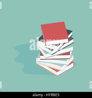 3d isometric vector illustration of book tower Stock Vector