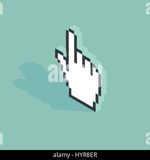 3d Isometric vector hand cursor illustration design Stock Vector