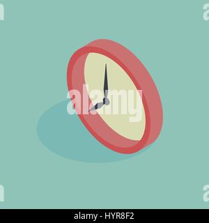 3d isometric vector illustration of wall clock Stock Vector
