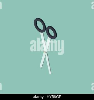 Scissors 3d isometric icon isolated on a blue background Stock Vector