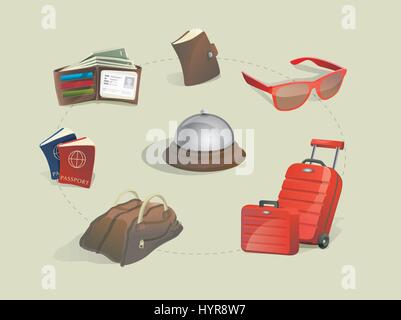 Vector Illustration of traveling icon set Stock Vector
