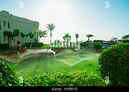 View of arabic style villas in luxury hotel Stock Photo