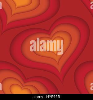 vector sketch drawing heart seamless pattern design Stock Vector