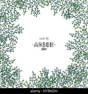 Arbor Day, vector card or banner template. Stock Vector