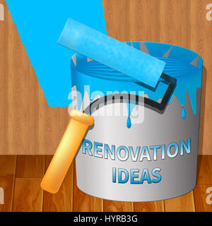 Renovation Ideas Paint Indicating House Improvement Tips 3d Illustration Stock Photo
