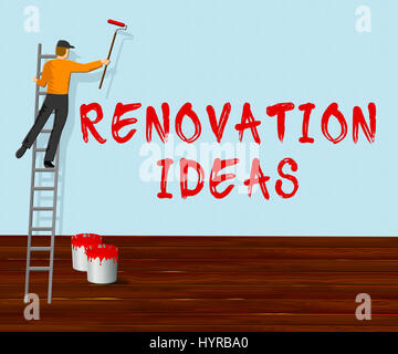 Renovation Ideas Indicating House Improvement Tips 3d Illustration Stock Photo
