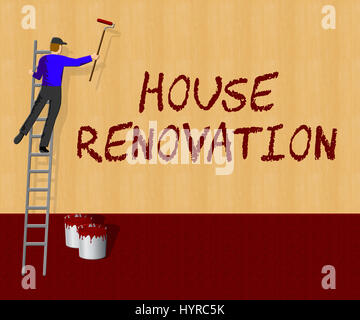 House Renovation Indicating Home Improvement 3d Illustration Stock Photo