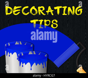 Decorating Tips Paint Showing Displays Advice 3d Illustration Stock Photo