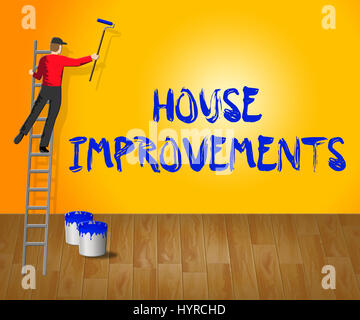 House Improvements Indicating Home Renovation 3d Illustration Stock Photo