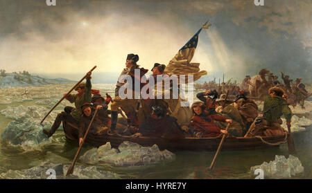 Washington Crossing the Delaware, December 25, 1776, by Emanuel Leutze, 1851 Stock Photo