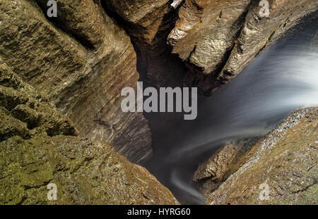 75M Deep Waterfall Entrance Shaft At Mayei Cave In Ecuadorian Amazonia Long Exposure Stock Photo