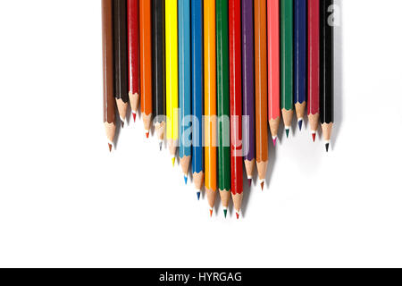 Color pencils isolated on white background Stock Photo