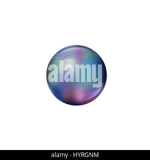 Black Pearl realistic vector illustration on white background Stock Vector