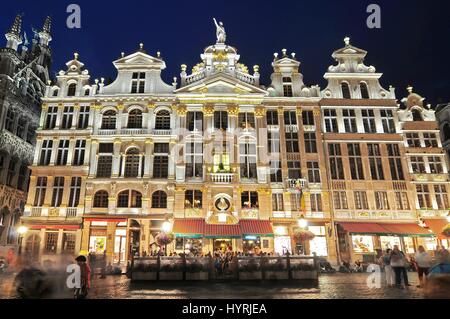 Guildhalls on Grand Place (Grote Markt) the central square of Brussels it's most important tourist destination and the most memorable landmark in Brus Stock Photo