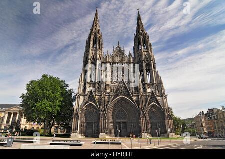 Large Gothic Roman Catholic church of St. Ouen in Rouen. Stock Photo