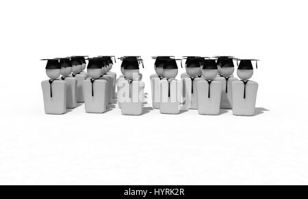 Graduation concept study, 3d render working Stock Photo