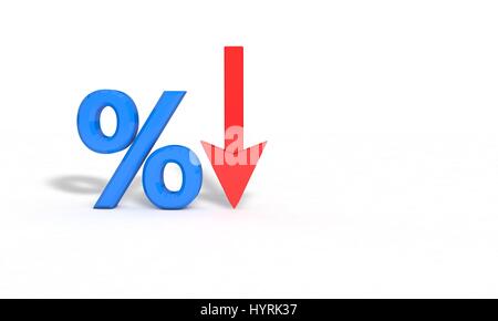 Discount Percentage. Decrease Money Percent Sign Concept Stock Photo ...