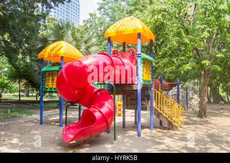 Children's playground in Lumphini park, bangkok, Thailand Stock Photo