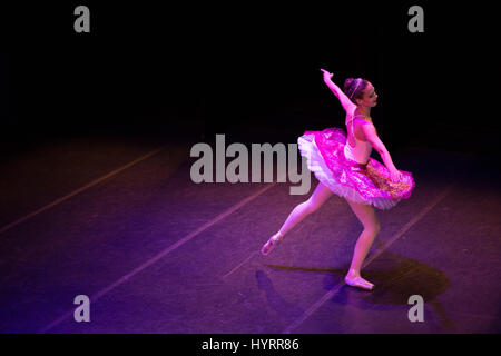 Ballerina dancing at the University of Maryland Kay Theater for her Nutcracker Performance Stock Photo