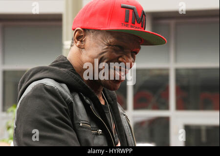 Boxer Floyd Mayweather during a press conference on March 11th, 2015 in Los Angeles, California for their May 2nd, 2015 fight in Las Vegas. Stock Photo