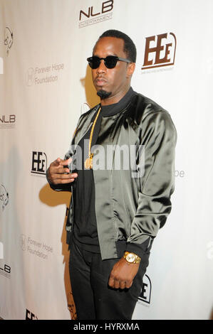 Sean Combs aka Diddy arrives at Diddy's #FinnaGetLoose VMA after-party at Supperclub on August 30th, 2015 in Hollywood, California, Stock Photo