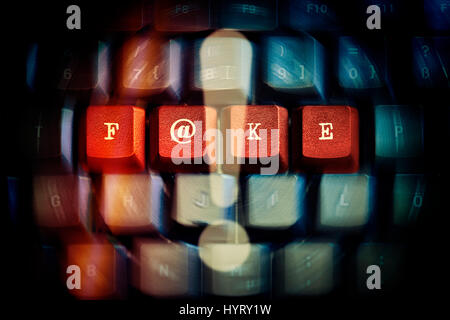 Fake buttons on computer keyboard Stock Photo