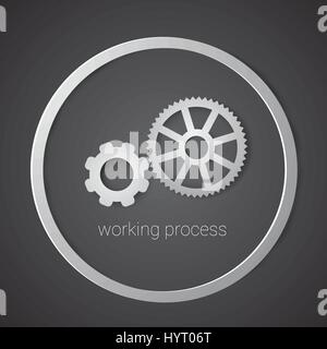 Cogwheel Working Process Business Icon Stock Vector