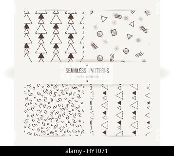 Abstract chaotic seamless set. Stock Vector