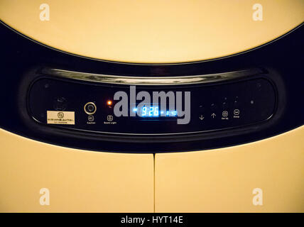 Tokyo, Japan - Interior of capsule hotel. Stock Photo