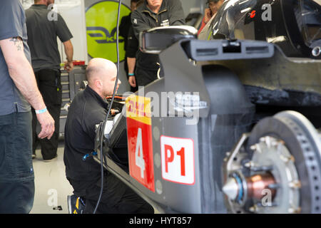 Monza, Italy - April 01, 2017: Enso Clm P1/01 - Nismo of Bykolles Racing Team, driven by R. Kubica and O. Webb during the FIA World Endurance Champion Stock Photo