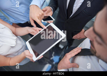 High angle view of group of businessmen Stock Photo