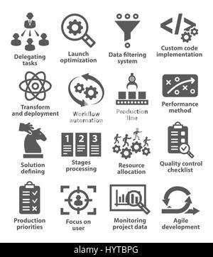 Product management icons Stock Vector