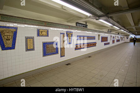 Art on display at the Eastern Parkway Brooklyn Museum subway station in Prospect Heights, Brooklyn, New York City Stock Photo