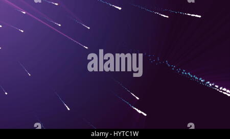 Particle Rain Comet Star. Seamless loop Stock Photo