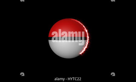 Animation Pokeball the energy range. Seamless loop Stock Photo