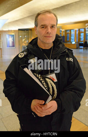 File image: Sir Stephen House, Chief Constable of Police Scotland, who is to stand down early in the wake of a number controversies over policing, pictured in the Scottish Parliament Stock Photo