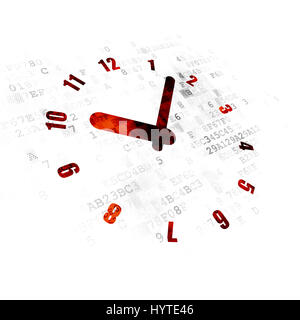 Time concept: Clock on Digital background Stock Photo