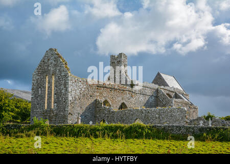 Corcomroe Abbey in the morning, Cistercian monastery located in the north of the Burren region of County Clare, Ireland Stock Photo