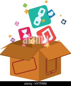 Smartphone box packaging icon vector illustration graphic design Stock Vector