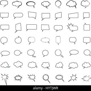 49 speak bubbles set, Question, communicate, discussion icon on withe background Stock Vector
