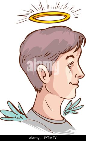 angel boy character icon vector illustration design Stock Vector