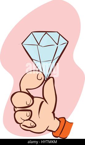 vector illustration of a held diamond Stock Vector