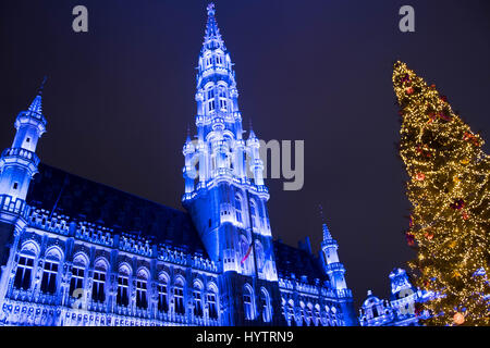 Holiday Season's Lightshow, Brussels, Belgium Stock Photo