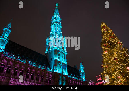 Holiday Season's Lightshow, Brussels, Belgium Stock Photo