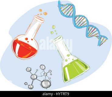 vector illustration of a chemical test tube Stock Vector