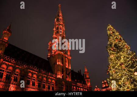 Holiday Season's Lightshow, Brussels, Belgium Stock Photo